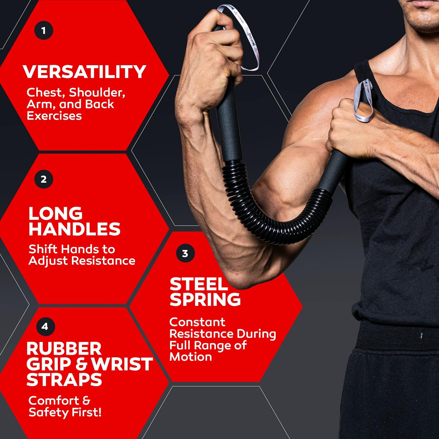 Powertwist Oberkörpertrainingsleiste mit Einstellbarem Widerstand für Effektives Muskeltraining-5