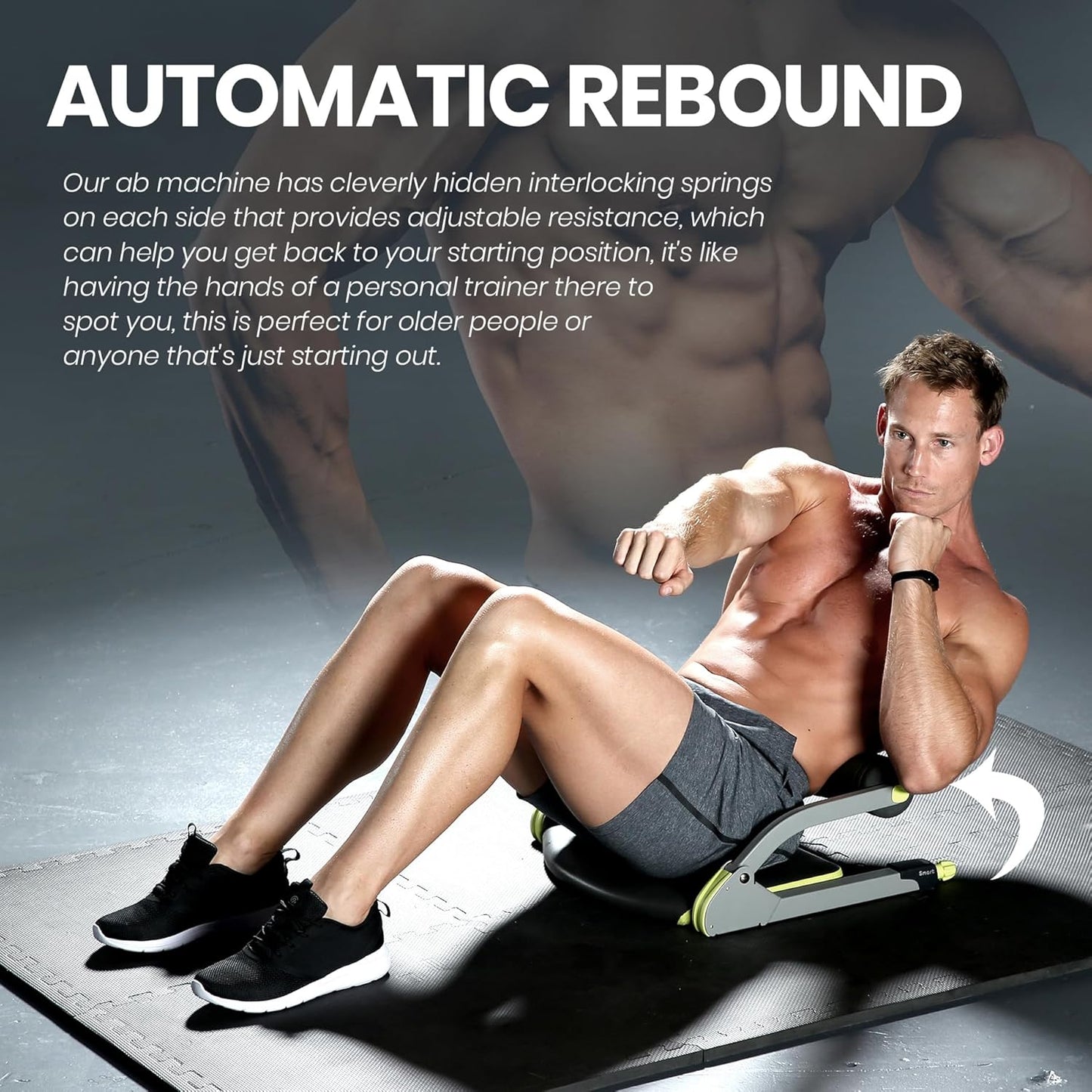 Coremax AB Crunch Trainer – Ergonomisches Design, Einstellbarer Widerstand, Platzsparend-5