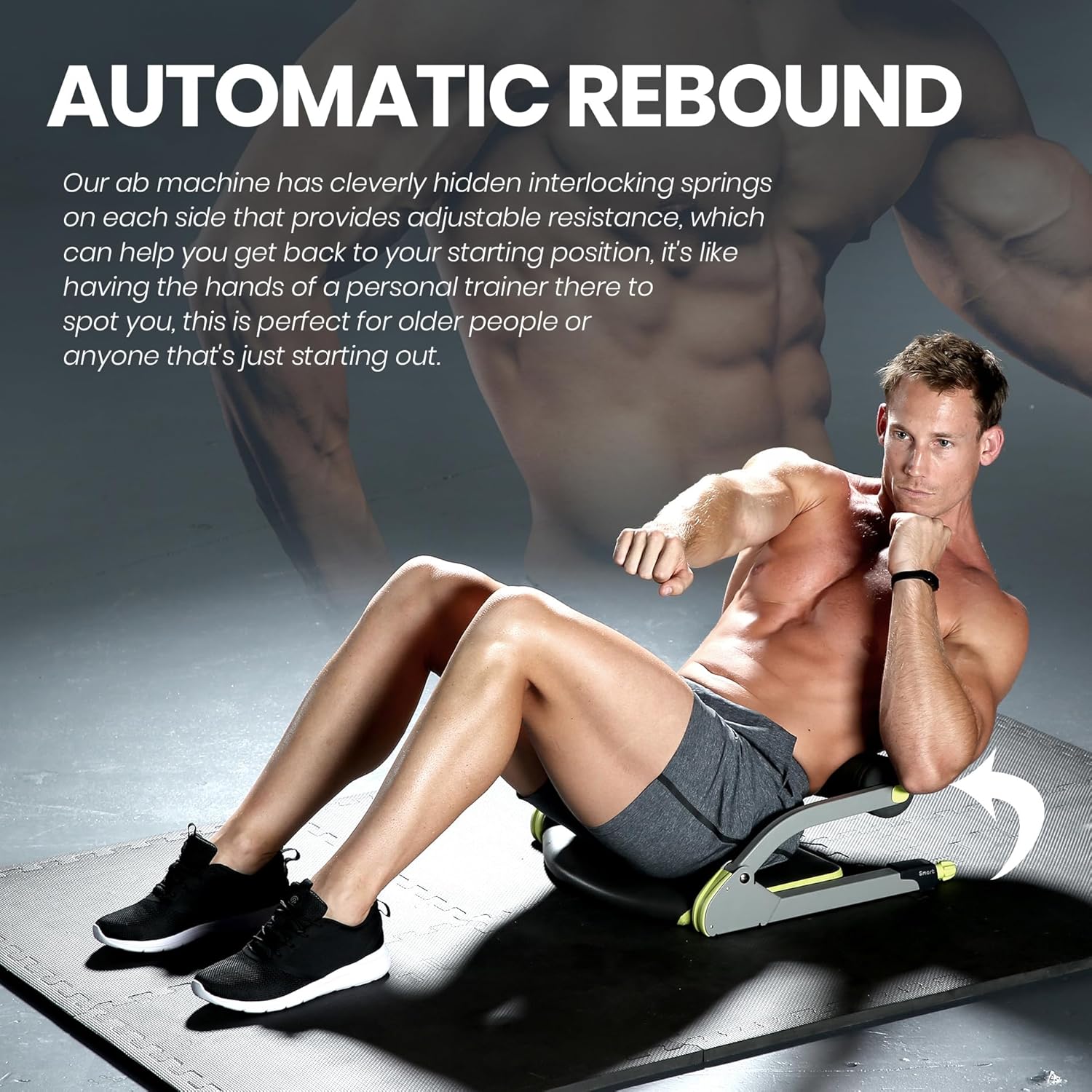 Coremax AB Crunch Trainer – Ergonomisches Design, Einstellbarer Widerstand, Platzsparend-5