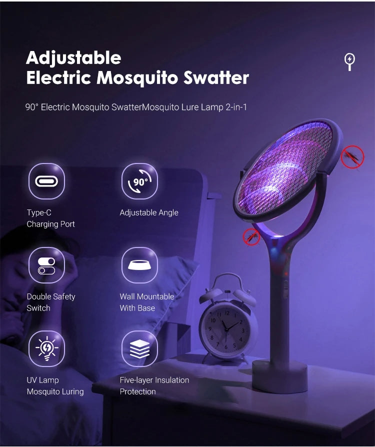 ZapGuard Mosquito Zapper – 5-in-1 Mückenschutz mit Insektenschläger & LED-Lampe
