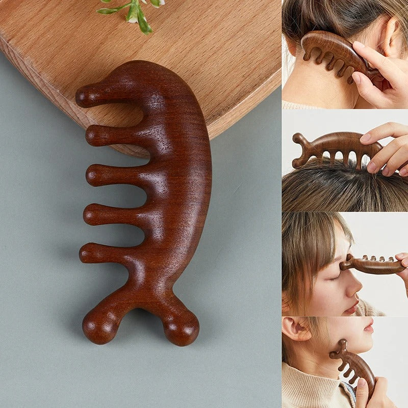 Calmcomb – Luxus Sandelholz Massagekamm | Antistatisch & ideal für Haarpflege & Kopfhautmassage