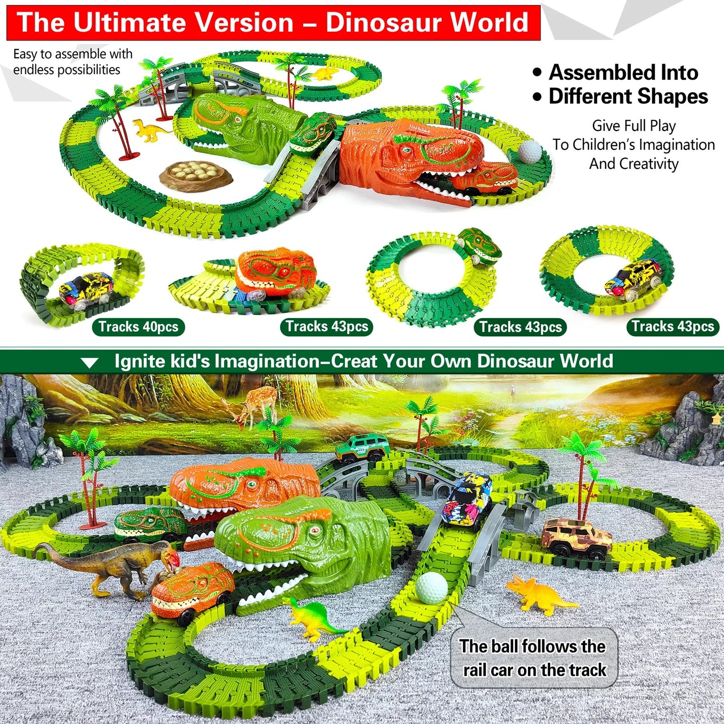DinoTrack Express – Interaktives Dino-Zugspiel für fantasievolle Kinder ab 3 Jahren