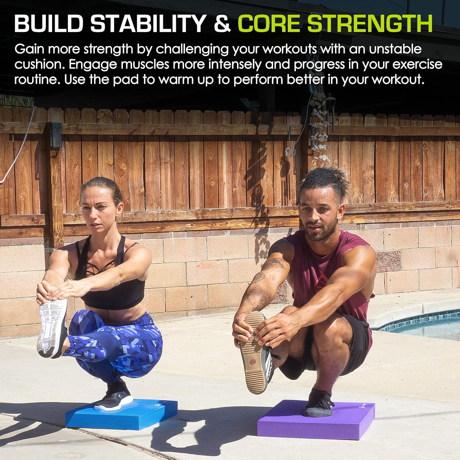 Rutschfeste Yogamatte für Yoga und Stabilitätstraining - BalancePro Schaumstoffmatte-3