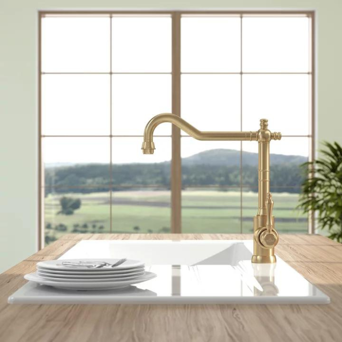 Avia 2.0 Gold Küchenarmatur von Villeroy & Boch – Nostalgisch & Glänzend für jede Küche