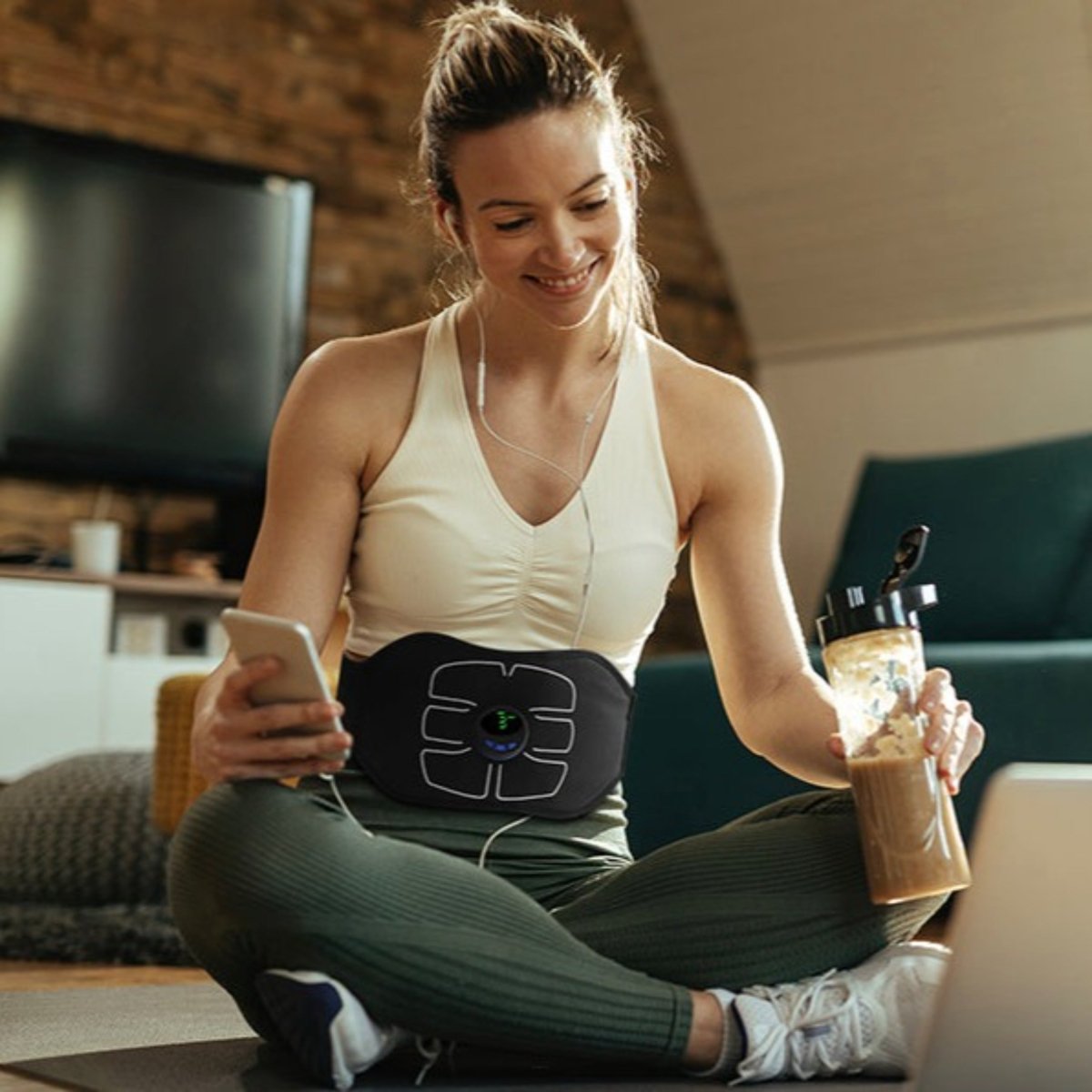 Flextone Sculpt - EMS Bauchmuskeltrainer Gerät für Effektives Training in 15 Minuten-5