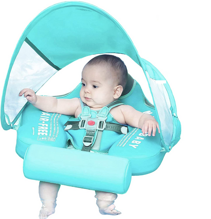 Baby Swim Ring with Canopy – Babyschwimmring mit Sonnenschutz & Tiermotiv für sicheres Planschen im Sommer