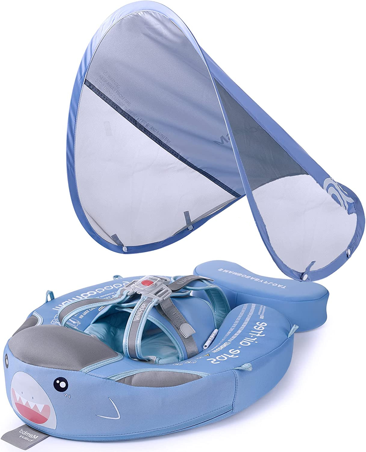 Baby Swim Ring with Canopy – Babyschwimmring mit Sonnenschutz & Tiermotiv für sicheres Planschen im Sommer