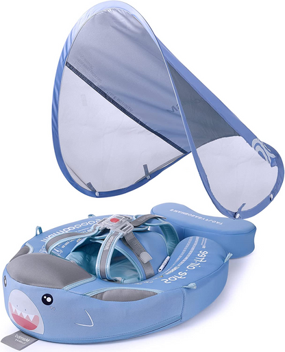 Baby Swim Ring with Canopy – Babyschwimmring mit Sonnenschutz & Tiermotiv für sicheres Planschen im Sommer