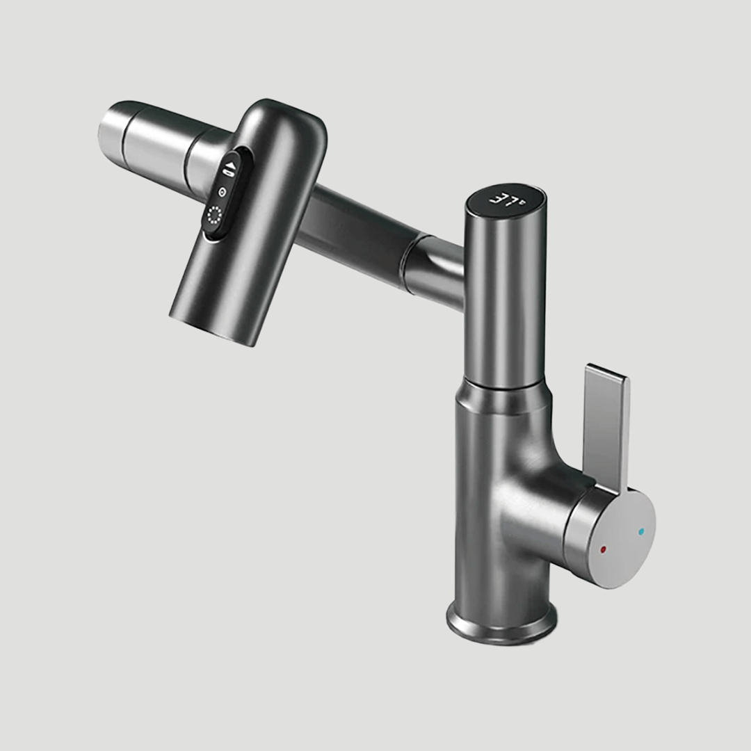Wasserhahn Küche Chrom 360° Drehbar Standard Messing Höhenverstellbar-1