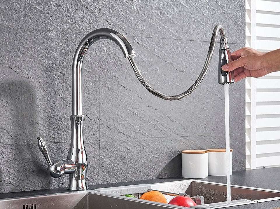FLEXFLOW Kitchen Tap – Ausziehbare Edelstahl-Küchenarmatur für flexible & stilvolle Küchenarbeit