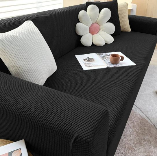 Sofabezug Grau Größe M Jacquard Rutschfest für Haustierbesitzer-4