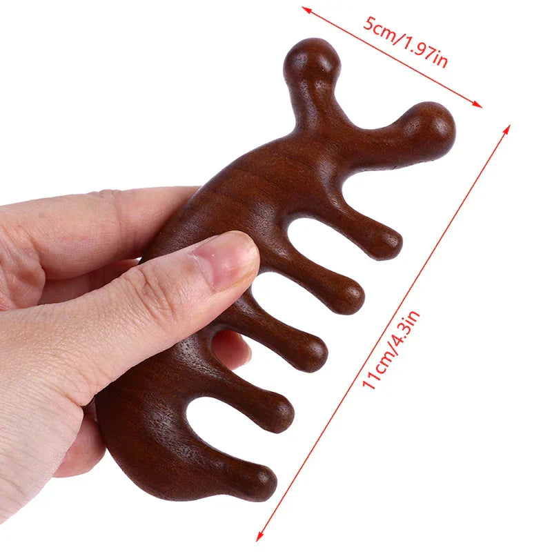 Calmcomb - Sandelholz Massagekamm für Gesunde Kopfhaut und Glänzendes Haar-5