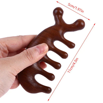 Calmcomb - Sandelholz Massagekamm für Gesunde Kopfhaut und Glänzendes Haar-5