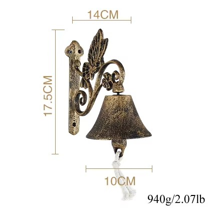 EUROVINT Bell – Klassische Gusseisen-Türklingel im Vintage-Stil für stilvolle Hauseingänge