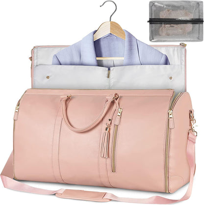 GARMENTGO Travel Bag – Faltbare Kleiderschutztasche aus PU-Leder für faltenfreies Reisen mit Stil