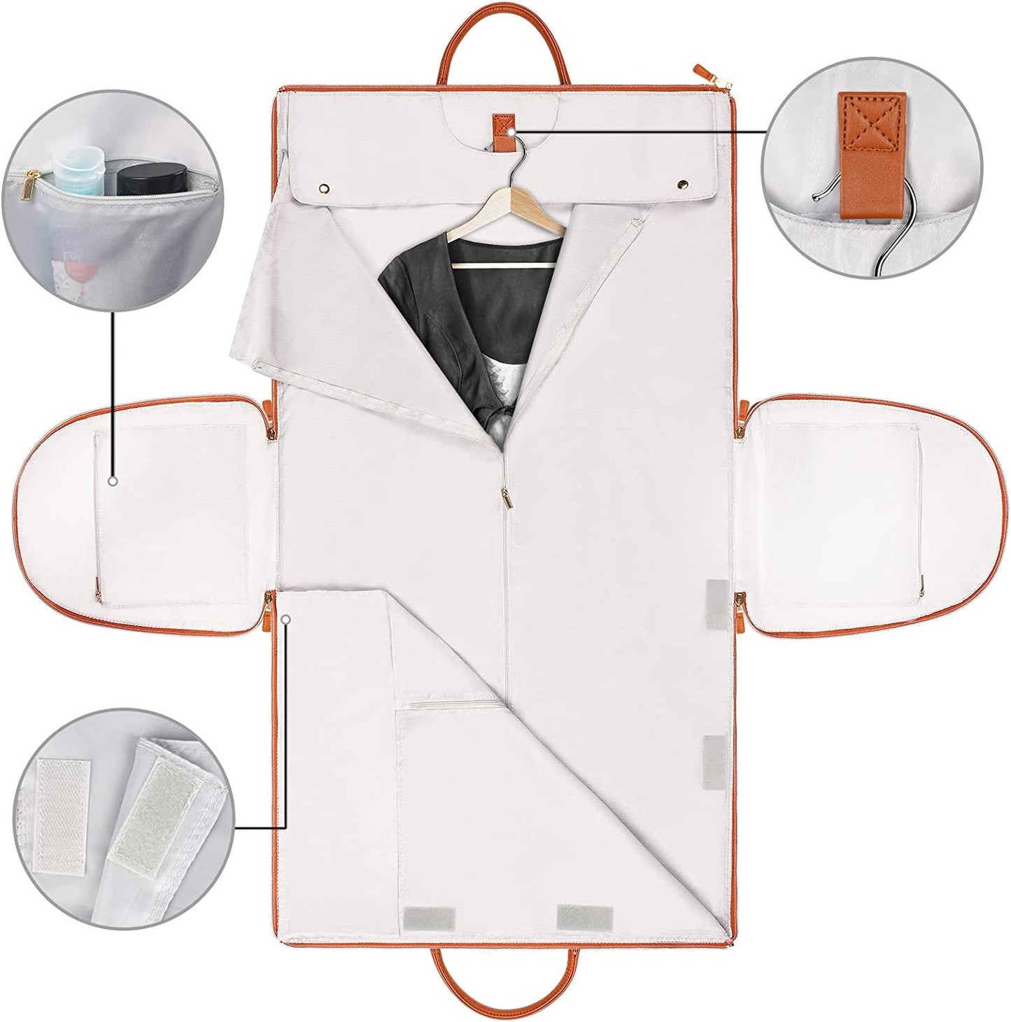 GARMENTGO Travel Bag – Faltbare Kleiderschutztasche aus PU-Leder für faltenfreies Reisen mit Stil