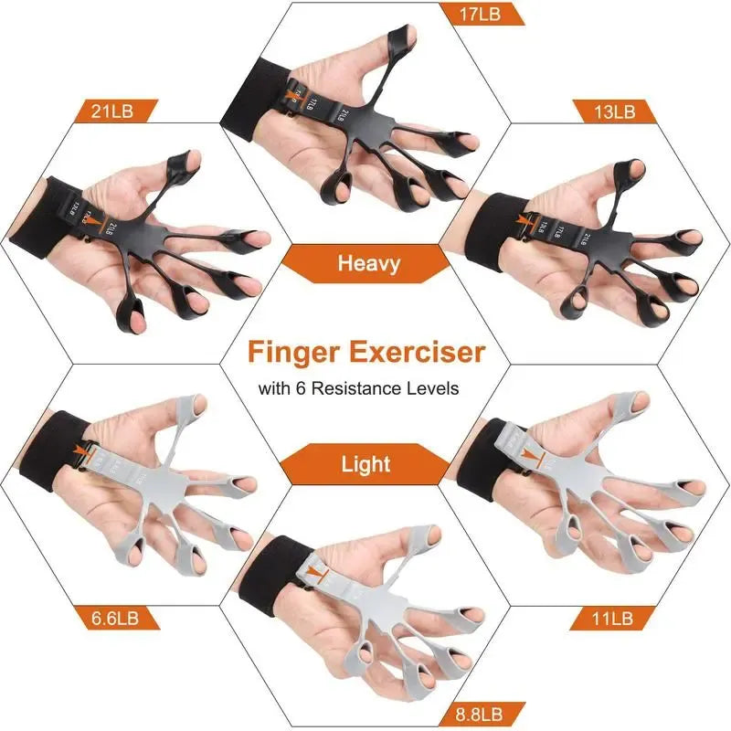 GripForce Handmuskeltrainer - Fingertrainer mit 6 Widerstandsniveaus für optimale Griffkraft-3