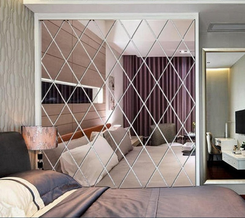 3D-Spiegeldreieck Wanddekoration Schwarz 100x100 cm PVC für Wohnzimmer-3