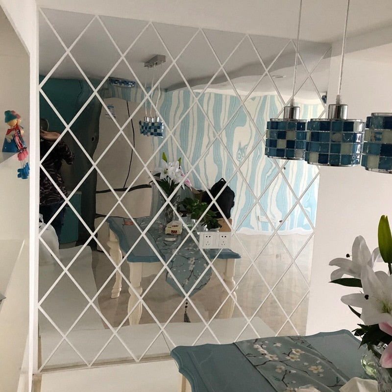 3D-Spiegeldreieck Wanddekoration Schwarz 100x100 cm PVC für Wohnzimmer-6