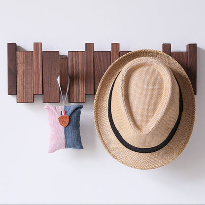 PIANOHANG Wall Rack – Handgefertigte Holz-Wandgarderobe im Klavierdesign mit klappbaren Haken