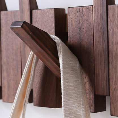 PIANOHANG Wall Rack – Handgefertigte Holz-Wandgarderobe im Klavierdesign mit klappbaren Haken