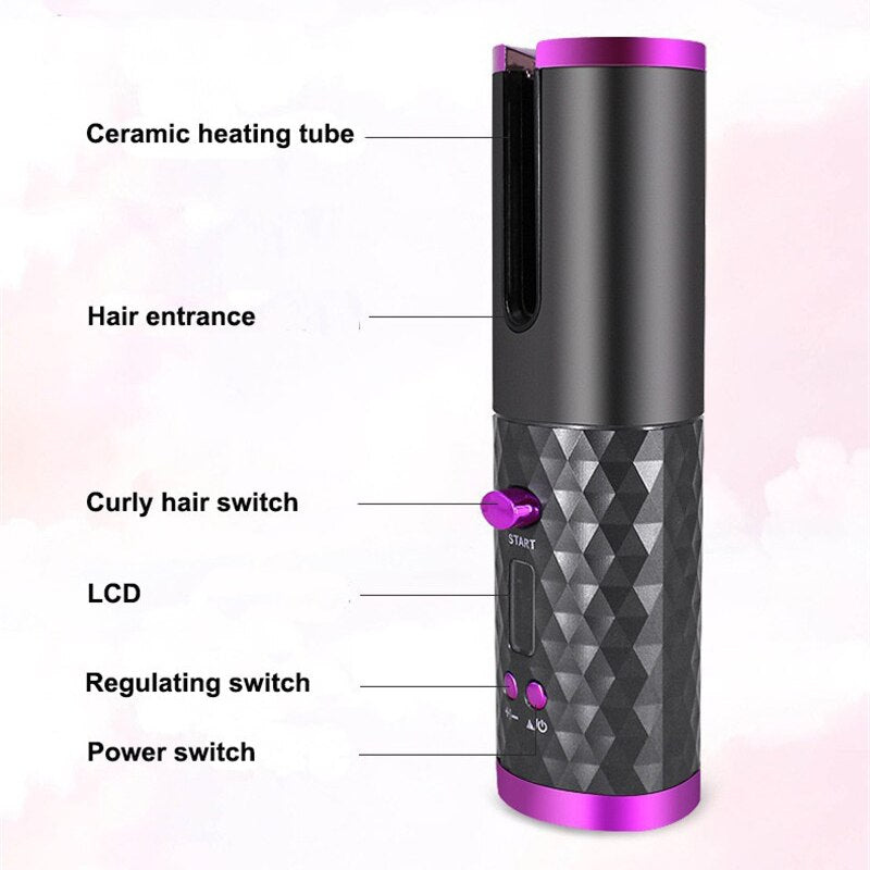 Kabelloser Haarstyler - Professionelles Lockenstyling Ohne Kabel, Tragbar, Sicher, Mit Keramikrohr-5