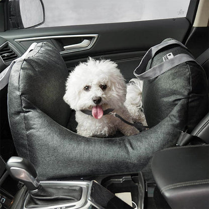 ComfyRide Dog Seat – Hundesitzbett mit Sicherheitsgurt & rutschfestem Boden für Auto & Zuhause