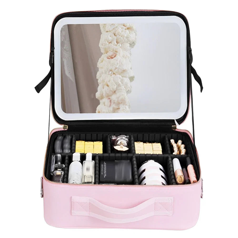 Mirrorglam - Make Up Tasche Mit LED-Spiegel Und Einstellbarer Helligkeit-3