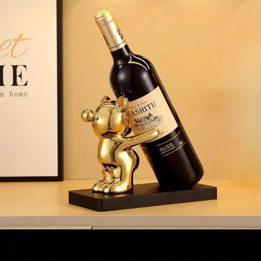 BEARWINE Rack – Verspieltes Keramik-Weinregal im Bärendesign für stilvolle Flaschenaufbewahrung