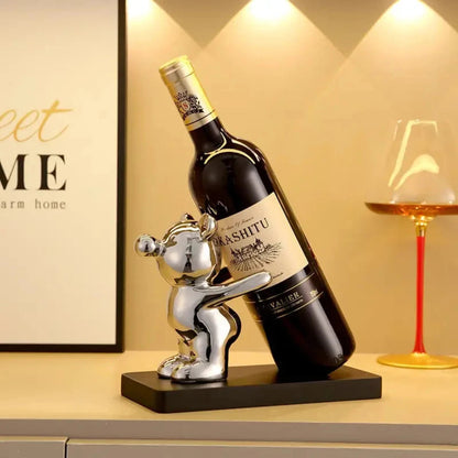 BEARWINE Rack – Verspieltes Keramik-Weinregal im Bärendesign für stilvolle Flaschenaufbewahrung