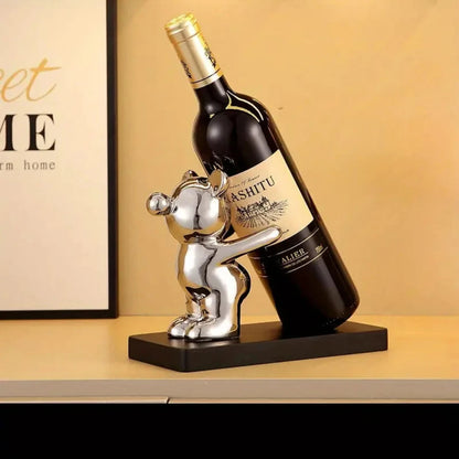 BEARWINE Rack – Verspieltes Keramik-Weinregal im Bärendesign für stilvolle Flaschenaufbewahrung