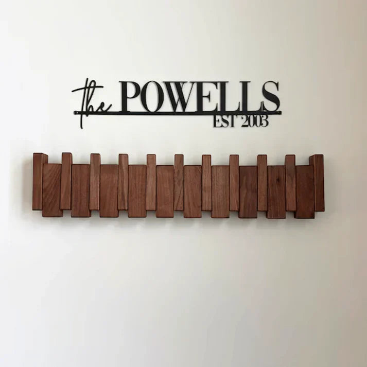 HARMONYCOAT Wall Rack – Künstlerische Wandgarderobe aus Holz im Klavierdesign für Flur & Wohnung