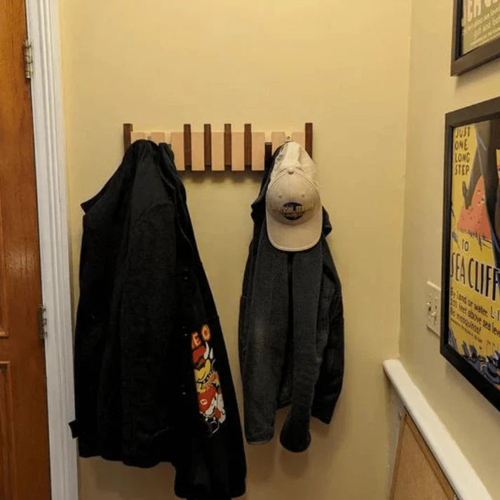 HARMONYCOAT Wall Rack – Künstlerische Wandgarderobe aus Holz im Klavierdesign für Flur & Wohnung