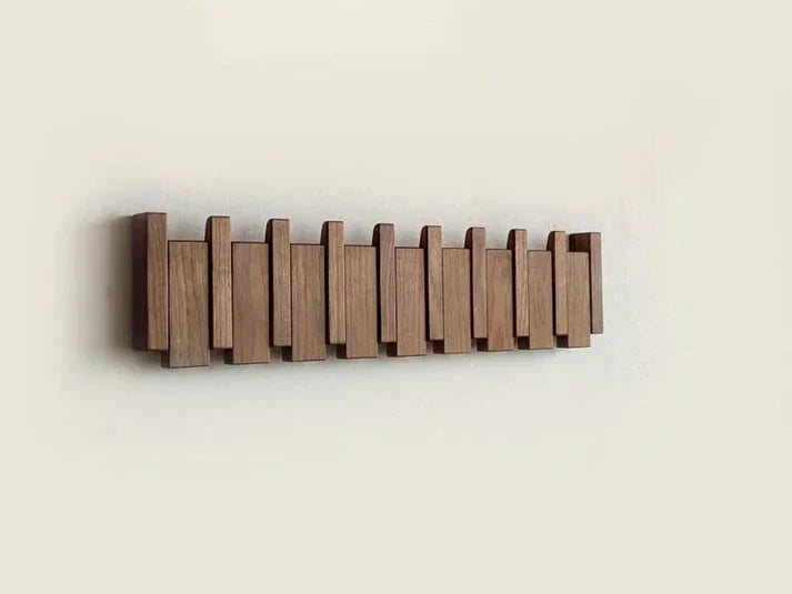 HARMONYCOAT Wall Rack – Künstlerische Wandgarderobe aus Holz im Klavierdesign für Flur & Wohnung