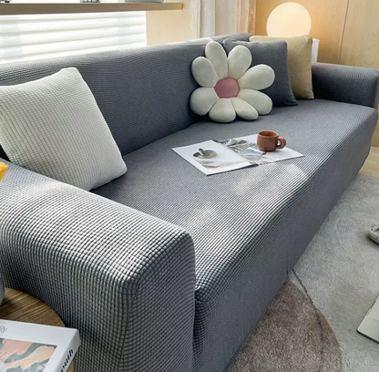 Sofabezug Grau Größe M Jacquard Rutschfest für Haustierbesitzer-3