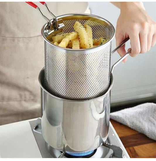 SmartFry Pot – Edelstahl-Fritteuse mit Anti-Verbrühungsgriff & Öl-sparendem Design