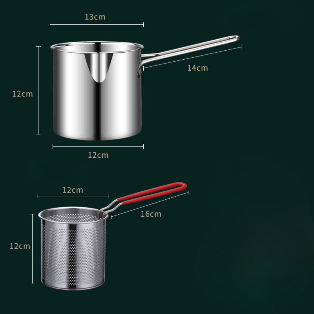 SmartFry Pot – Edelstahl-Fritteuse mit Anti-Verbrühungsgriff & Öl-sparendem Design