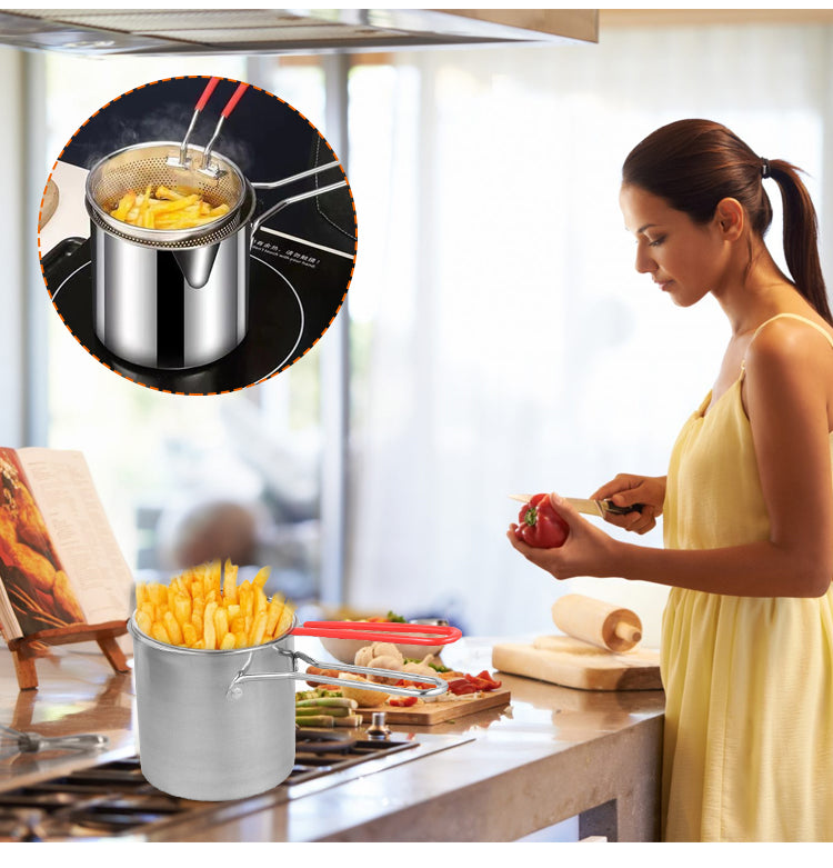 SmartFry Pot – Edelstahl-Fritteuse mit Anti-Verbrühungsgriff & Öl-sparendem Design