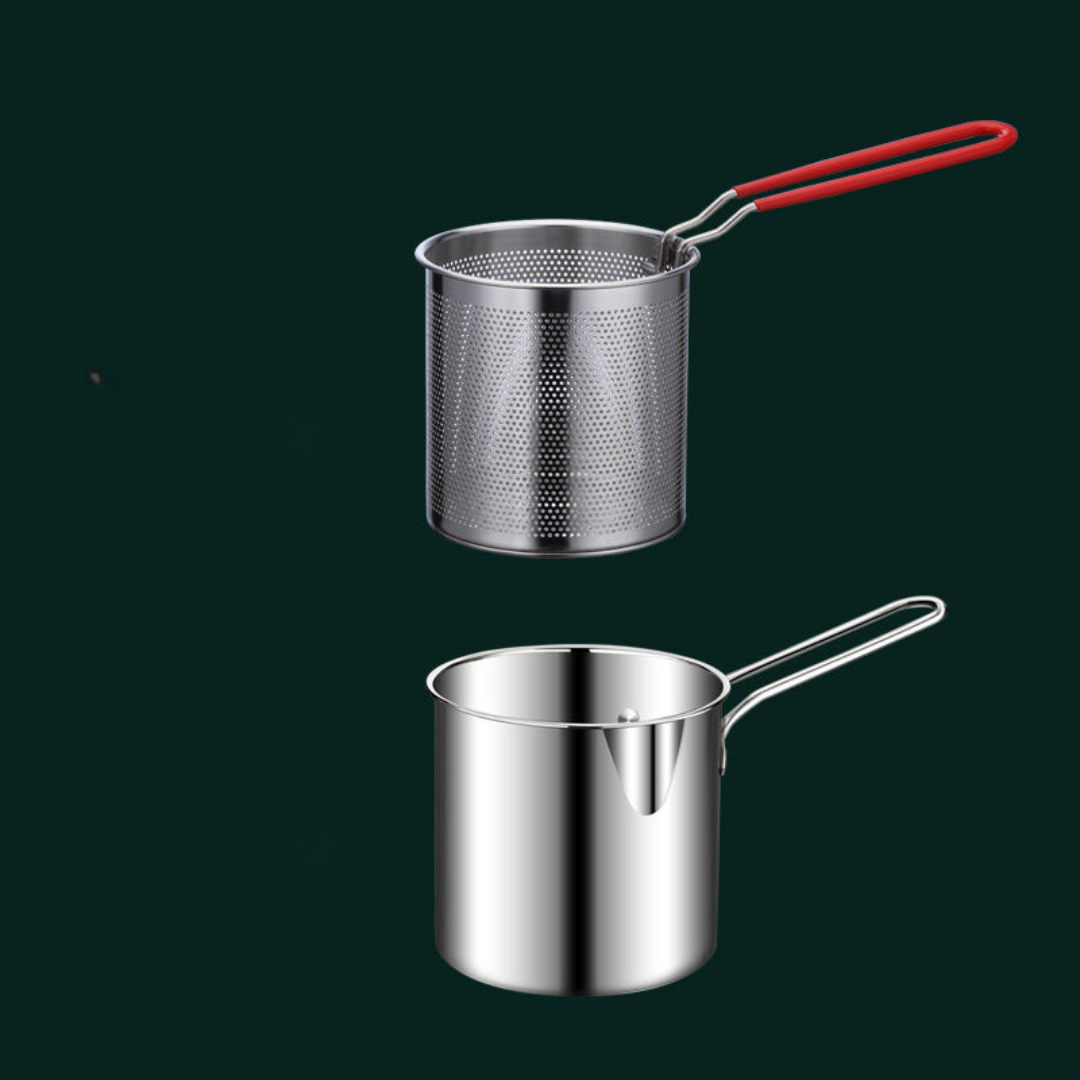 SmartFry Pot – Edelstahl-Fritteuse mit Anti-Verbrühungsgriff & Öl-sparendem Design