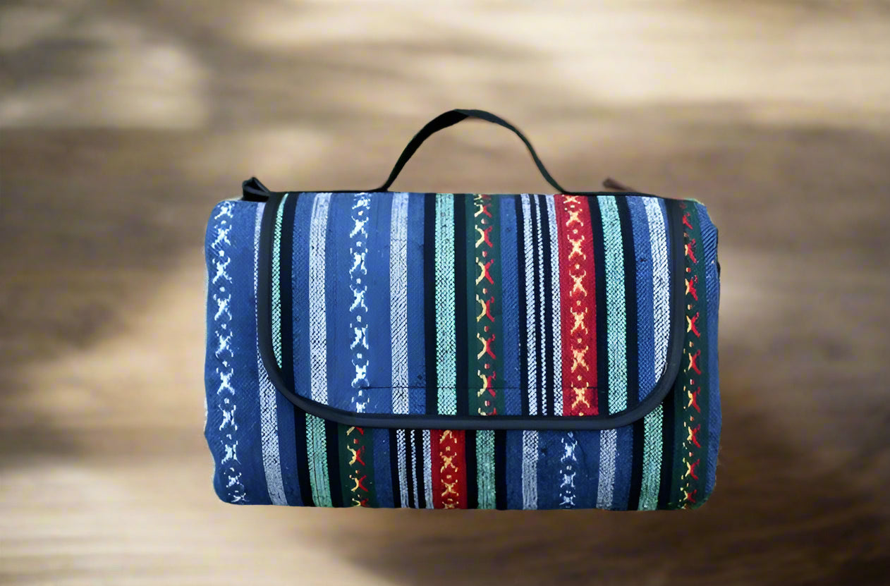 CAMPVIBE BLANKET – Wasserdichte Picknickmatte im Ethno-Stil für Camping & Outdoor-Komfort