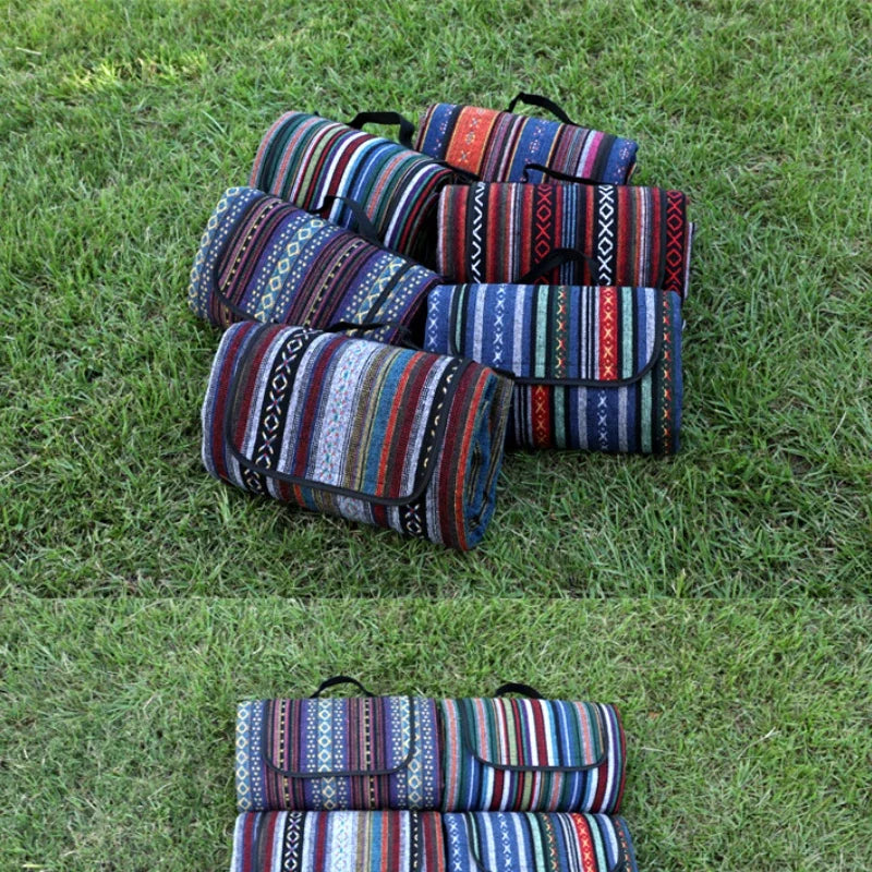 CAMPVIBE BLANKET – Wasserdichte Picknickmatte im Ethno-Stil für Camping & Outdoor-Komfort