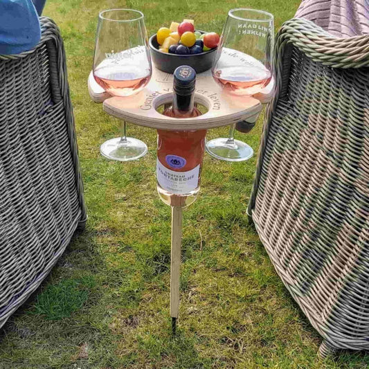 PICKY Wine Table – Tragbarer Picknicktisch für Wein & Snacks im Freien