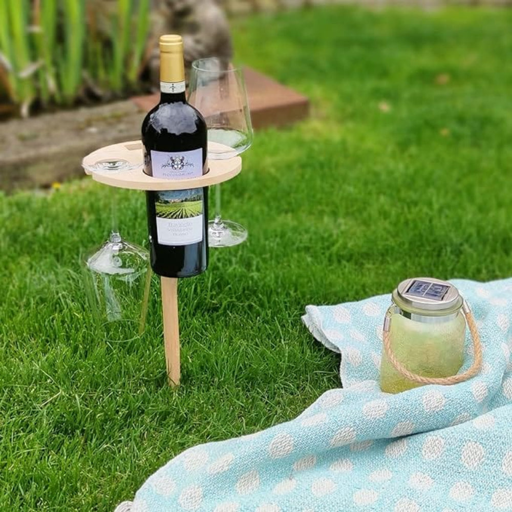 PICKY Wine Table – Tragbarer Picknicktisch für Wein & Snacks im Freien