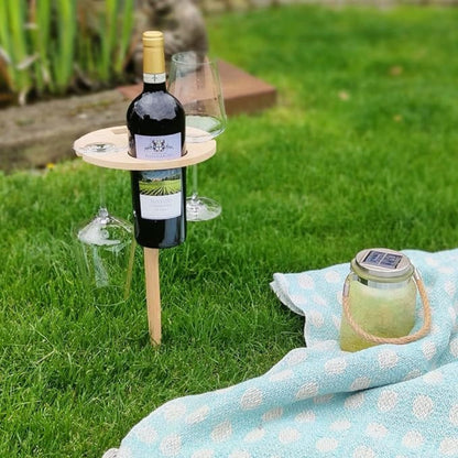PICKY Wine Table – Tragbarer Picknicktisch für Wein & Snacks im Freien