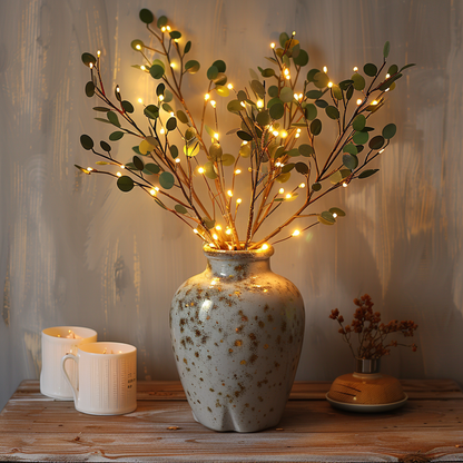 Elegantes Lichtkabel mit Olivenzweig-Design und 120 Warmweißen LEDs für eine Bezaubernde Atmosphäre-1