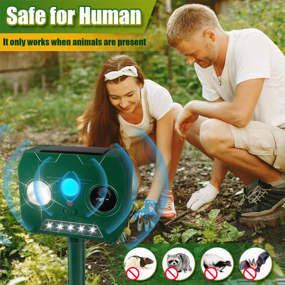 Ultraschall Tiervertreiber mit LED-Licht – Effektiver Schutz vor Katzen & Hunden-5
