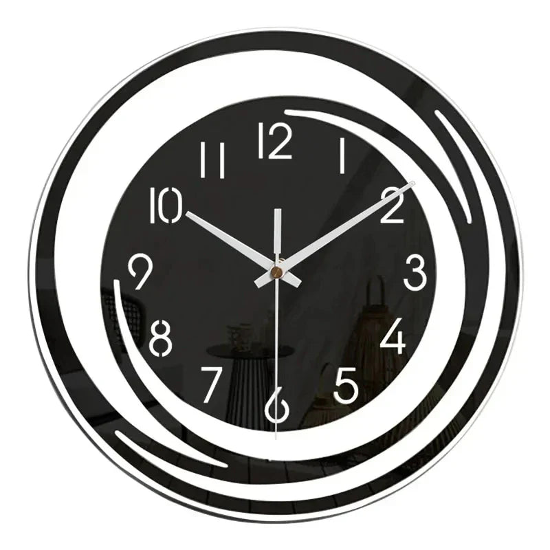Große Wanduhr Schwarz Modern Einheitsgröße Acryl Geometrisch Minimalistisch-3