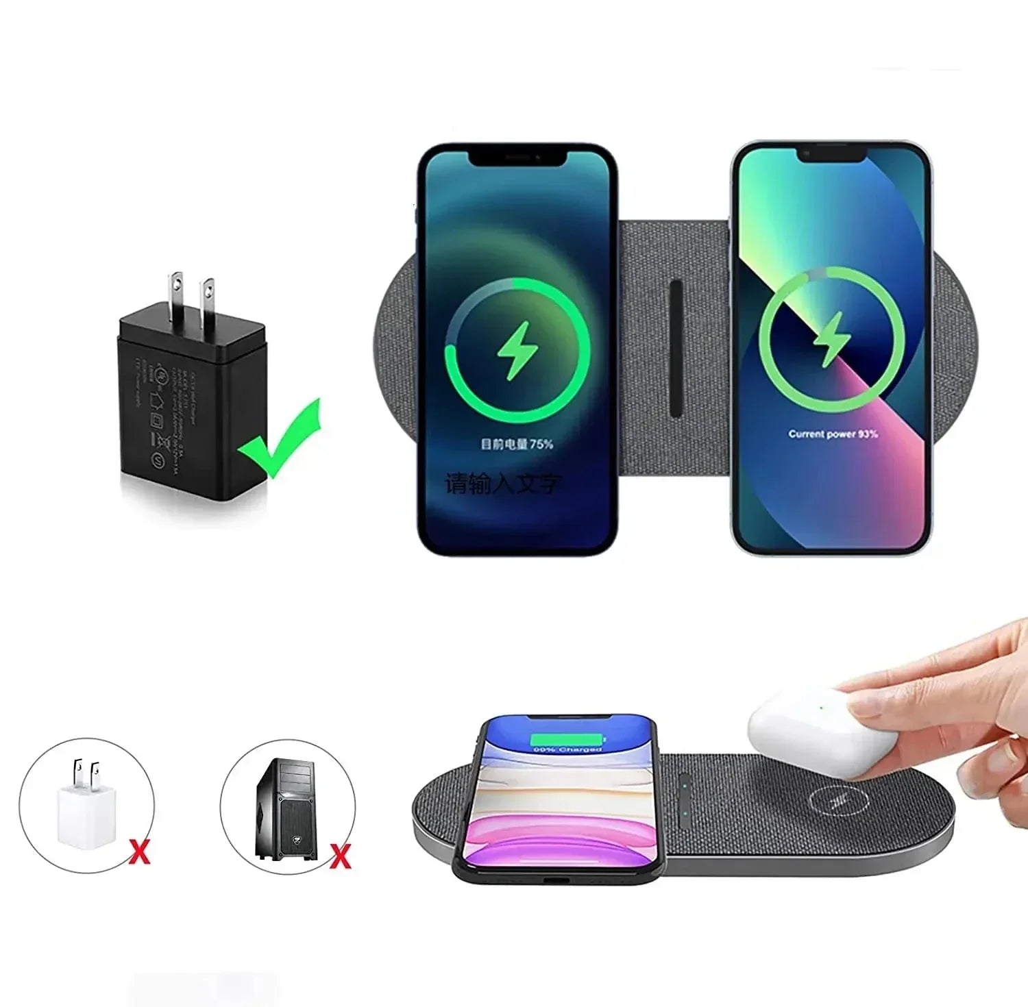 Drahtlose Ladestation 40W – Schnelles Laden für iPhone & Samsung Galaxy mit elegantem Design-3