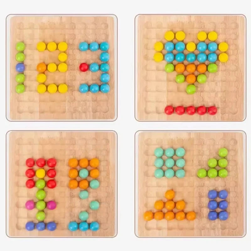 Colormatch – Montessori Perlensortierspiel aus Holz zur Förderung von Farben & Zählen