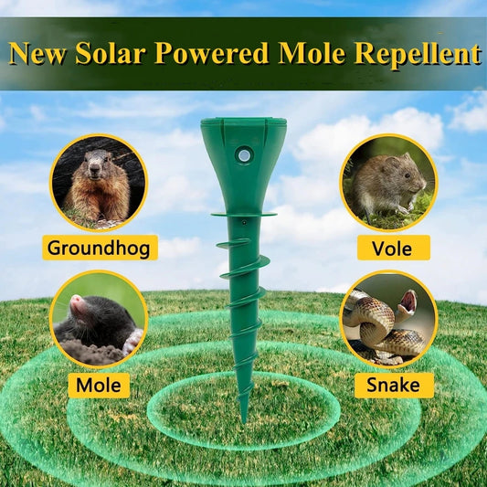 Solarbetriebener Maulwurfschutz mit Vibration – Effektive Abwehr für Garten & Rasen-1